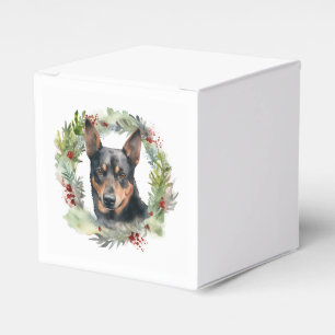 Australian Kelpie Christmas Wreath Festive Pup Favor Box