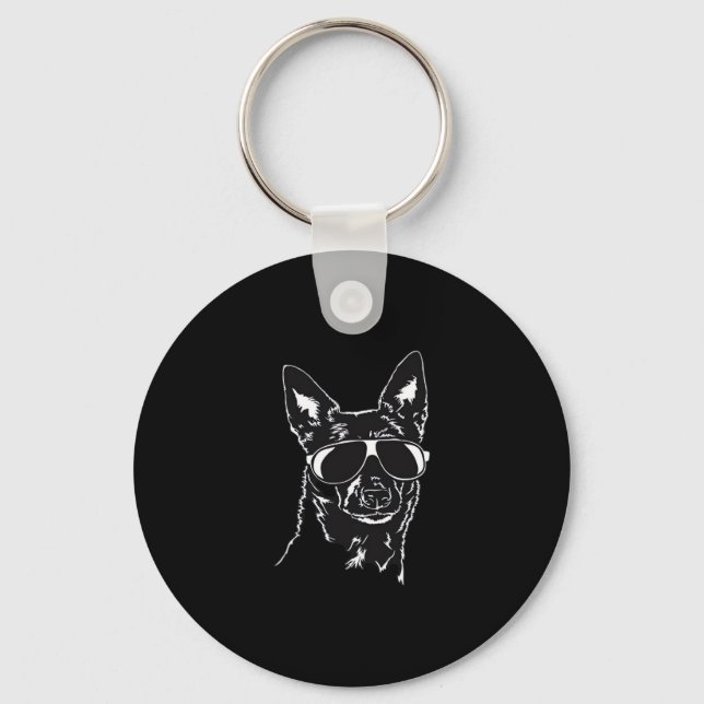 Australian Kelpie cool dog sunglasses Classic T-Sh Keychain (Front)