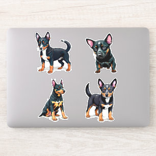 Australian Kelpie cute puppy cartoon art 