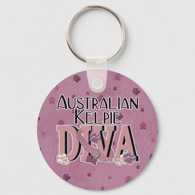 Australian Kelpie DIVA Keychain (Front)