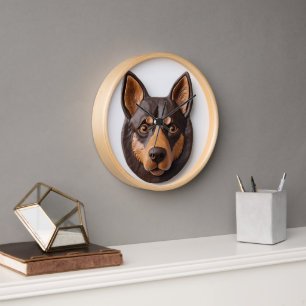 Australian Kelpie Dog 3D Inspired Clock