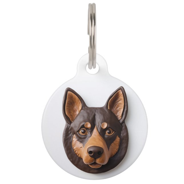 Australian Kelpie Dog 3D Inspired Pet Tag (Front)