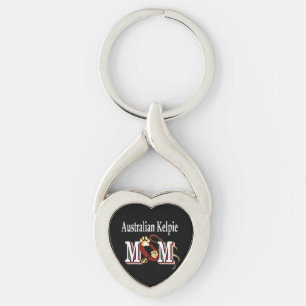 Australian Kelpie Dog MOM Keychain