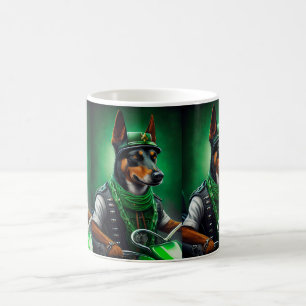 Australian Kelpie driving bike St. Patrick's Day  Coffee Mug