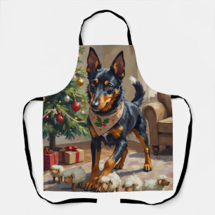 Australian Kelpie Herding Christmas Art Apron