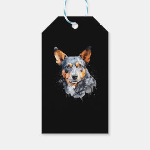 Australian Kelpie ink splash   Gift Tags
