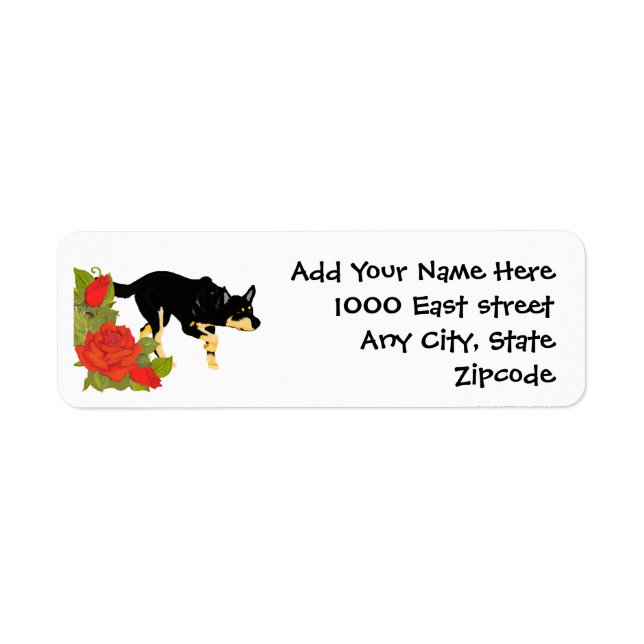 Australian Kelpie & Red Roses Return Address (Front)