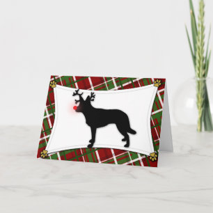 Australian Kelpie Reindeer Christmas Card