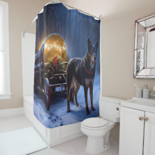 Australian Kelpie Snowy Sleigh Christmas Decor 