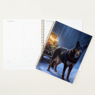 Australian Kelpie Snowy Sleigh Christmas Decor  Planner