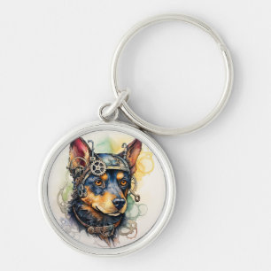 Australian Kelpie Steampunk Dog Keychain