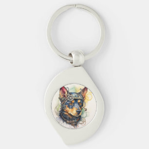 Australian Kelpie Steampunk Dog Keychain