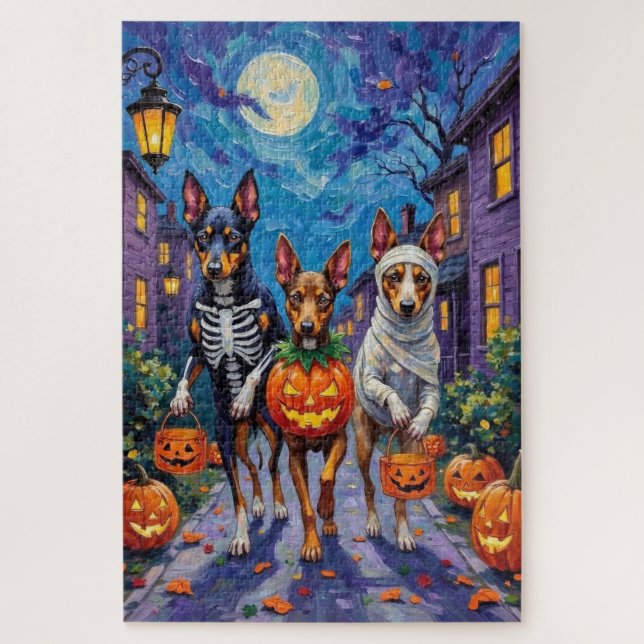 Australian Kelpie Trick-or-Treating Halloween  Jigsaw Puzzle (Vertical)