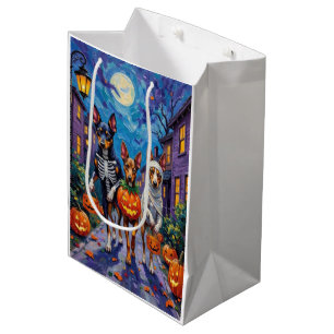 Australian Kelpie Trick-or-Treating Halloween  Medium Gift Bag
