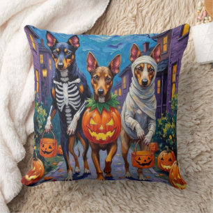 Australian Kelpie Trick-or-Treating Halloween  Throw Pillow