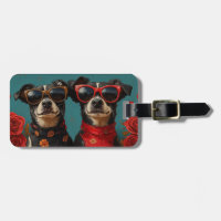 Australian Kelpie With Heart Roses Valentine's Day