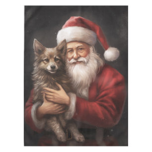 Australian Kelpie with Santa Claus Christmas Tablecloth