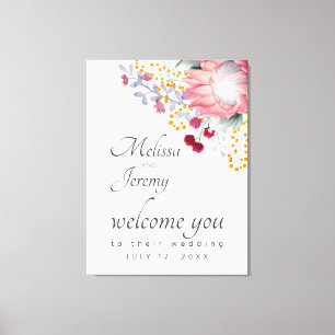 Australian King Protea Wedding Welcome Canvas Prin Print