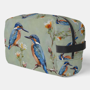 Australian Kingfisher Birds And Flowers Oil Paint, Dopp Kit