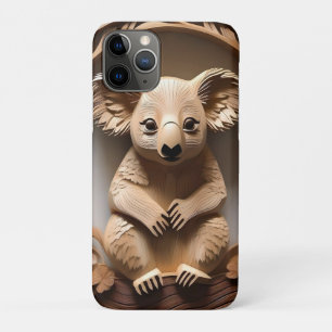 Australian Koala Bear Wood Carving,  iPhone 11 Pro Case