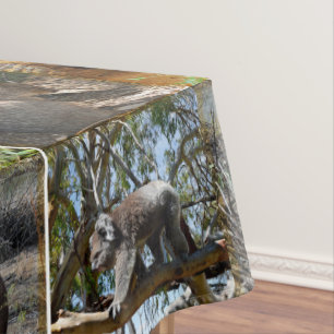 Australian Koala Quokka Wombat Kangaroo Collarge, Tablecloth