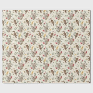 Australian Koalas, Kookaburras and Native Flora Wrapping Paper