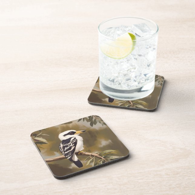Australian Kookaburra Painting, Coaster (Right Side)