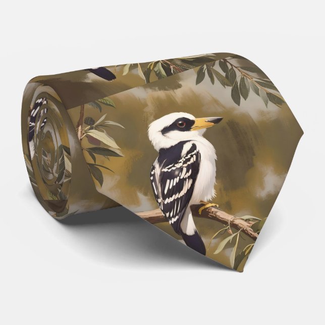Australian Kookaburra Painting, Tie (Rolled)