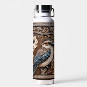 Australian Kookaburra Wood Art Print, Water Bottle
