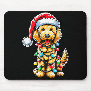 Australian Labradoodle Christmas Tree Xmas Santa L Mouse Pad