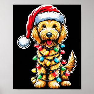 Australian Labradoodle Christmas Tree Xmas Santa L Poster