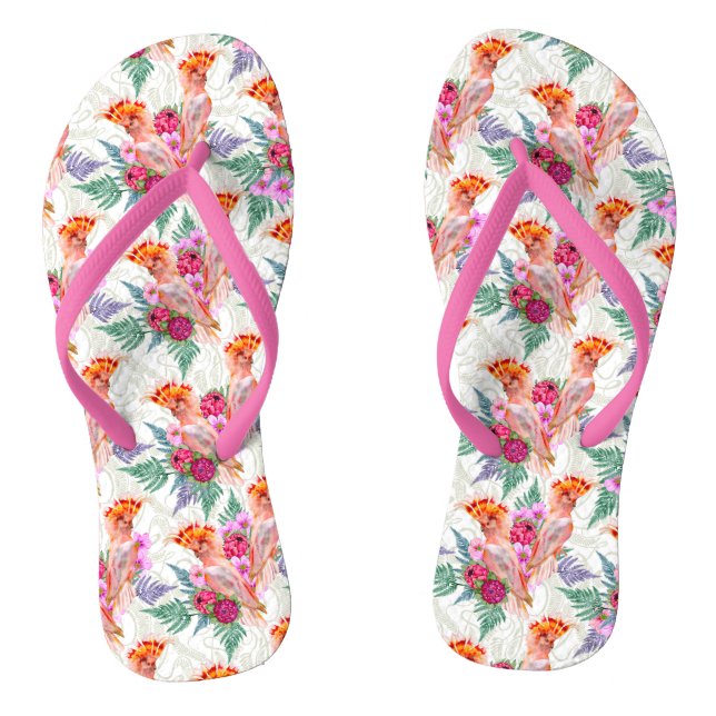 Australian Major Mitchell Cockatoo Flip Flops (Footbed)