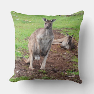 Australian Male Buck Kangaroo Large Throw Cushion. Pillow