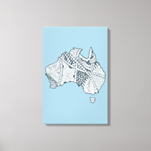Australian Map Art Canvas Print