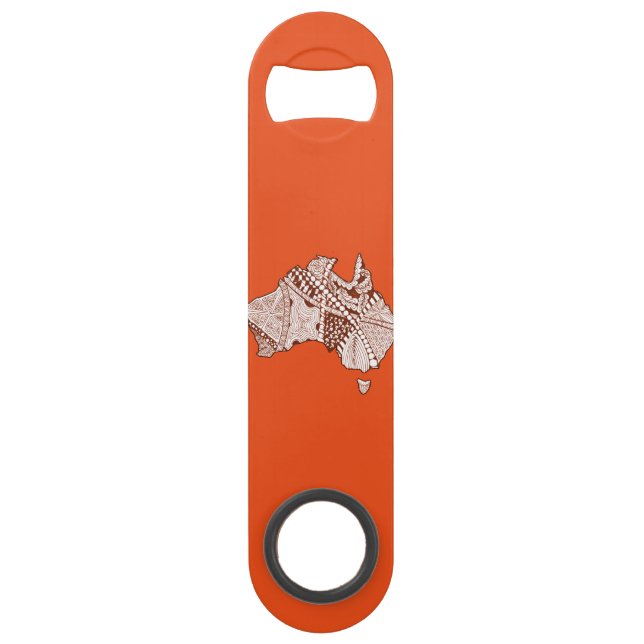 Australian Map Art Speed Bottle Opener (Front)