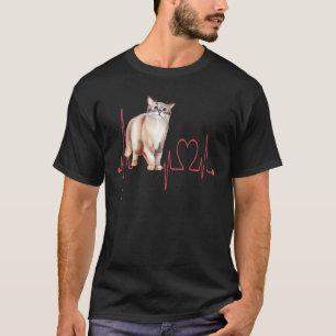 Australian Mist Heartbeat Funny Cat Mom Cat Dad Ca T-Shirt