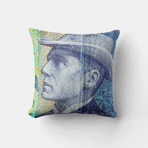 Australian money dollars throw pillow