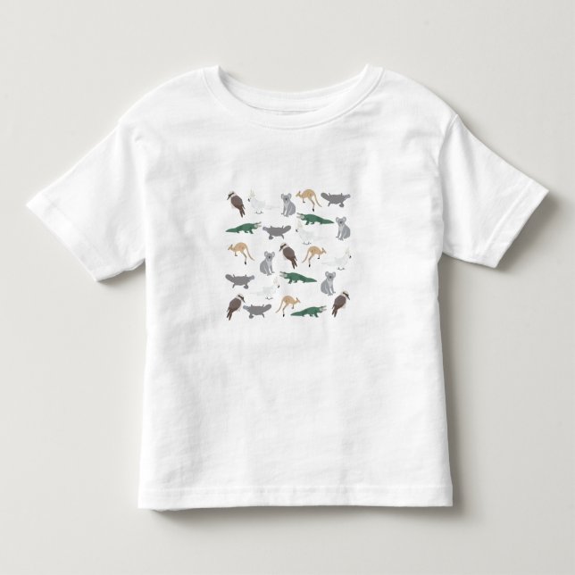 Australian Native Animals Eucalyptus Green Pattern Toddler T-shirt (Front)