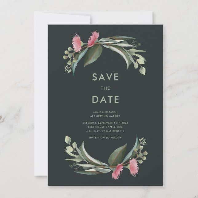 Australian Native Gum Blossom Save the Date (Front)