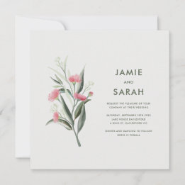 Australian Native Gum Blossom Wedding Invitation