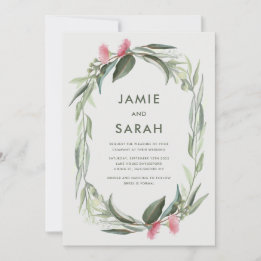Australian Native Gum Blossom Wedding Invitation