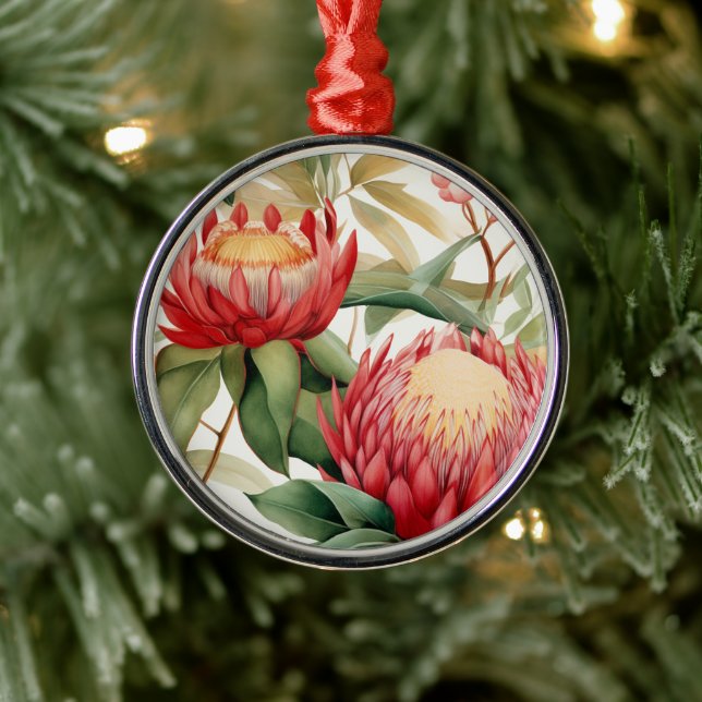 Australian Native Protea Flower II Metal Ornament (Tree)