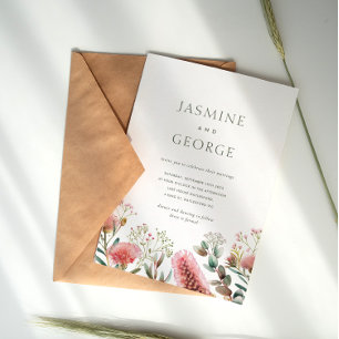Australian Native Watercolour Wildflower Invitation