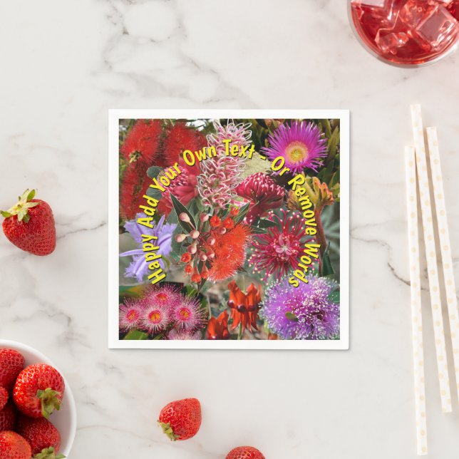 Australian Native Wild Flowers Cocktail Napkin (Insitu)