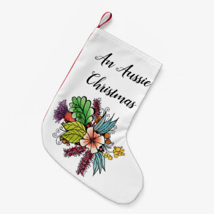 Australian natives watercolour art xmas stocking