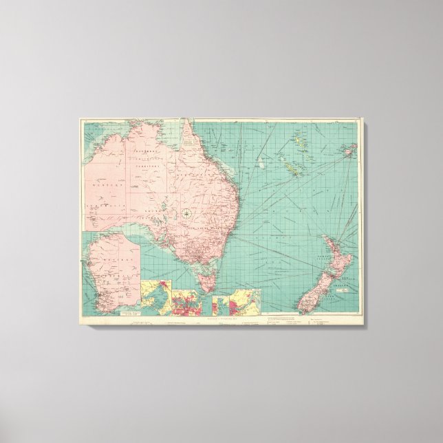 Australian, New Zealand ports Canvas Print (Front)