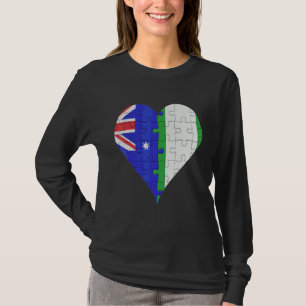 Australian Nigerian Flag Heart T-Shirt