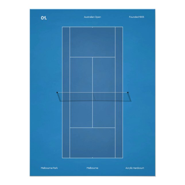 Australian Open Tennis Court Poster (Front)