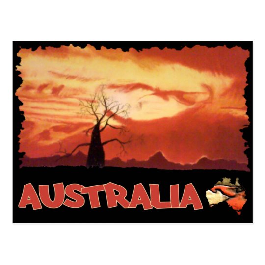 Australian Orange Sunset Postcard