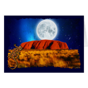 Australian Outback Ayer's Rock & Gecko Card